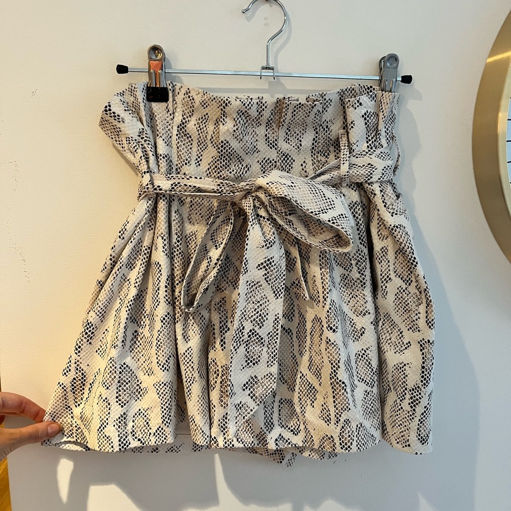 High waisted snakeskin shorts